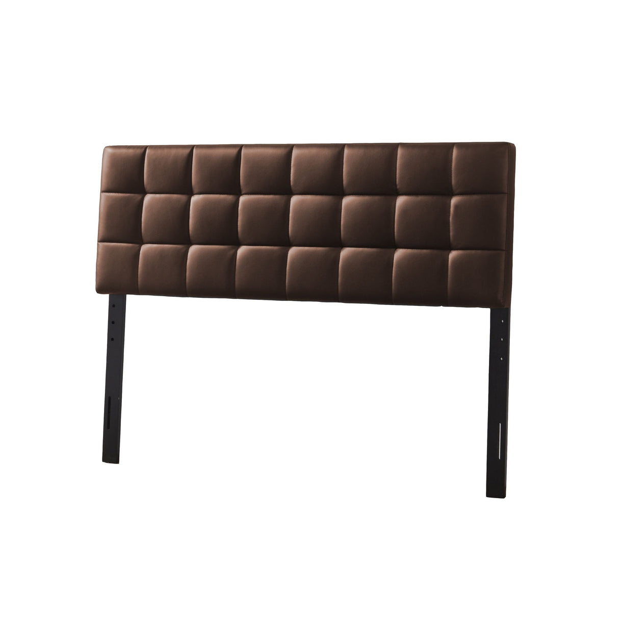 Varya Tufted Faux Leather Upholstered Panel Headboard (Brown/ Black)
