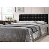 Varya Tufted Faux Leather Upholstered Panel Headboard (Brown/ Black)