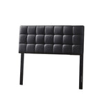 Varya Tufted Faux Leather Upholstered Panel Headboard (Brown/ Black)
