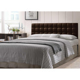 Varya Tufted Faux Leather Upholstered Panel Headboard (Brown/ Black)