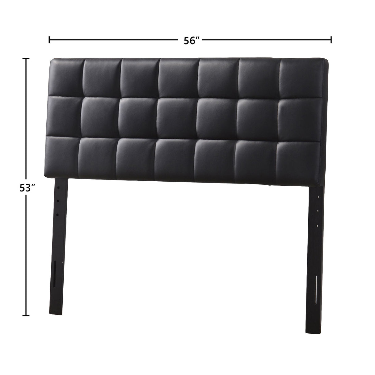 Varya Tufted Faux Leather Upholstered Panel Headboard (Brown/ Black)