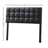 Varya Tufted Faux Leather Upholstered Panel Headboard (Brown/ Black)