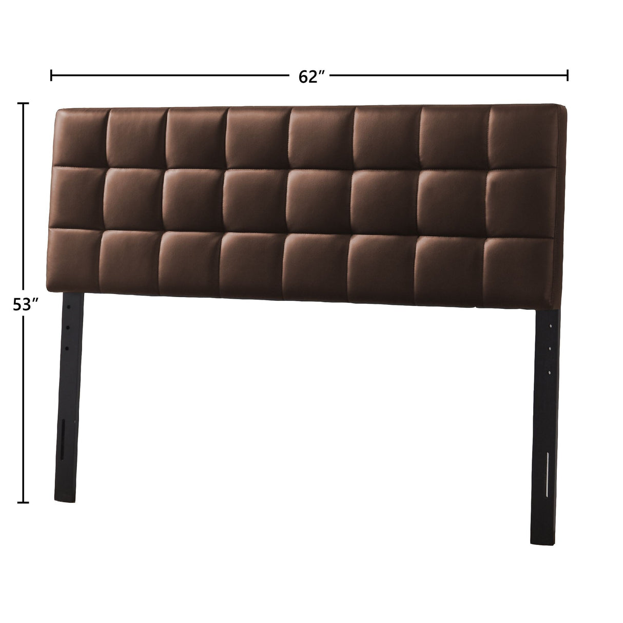 Varya Tufted Faux Leather Upholstered Panel Headboard (Brown/ Black)