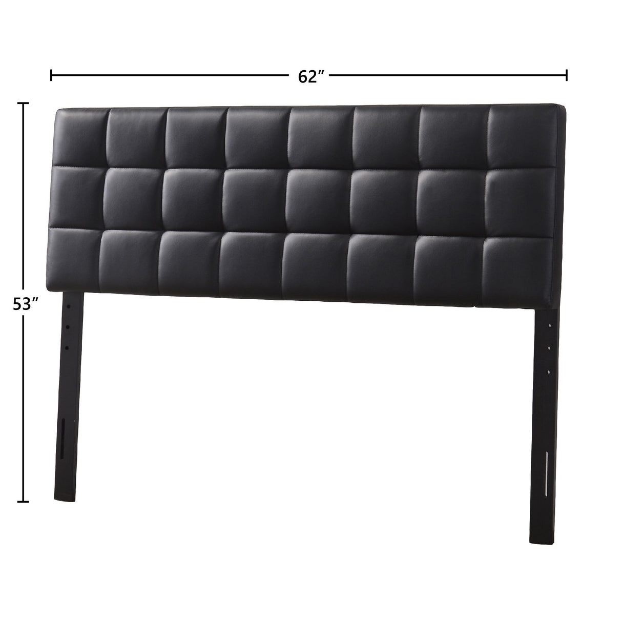 Varya Tufted Faux Leather Upholstered Panel Headboard (Brown/ Black)