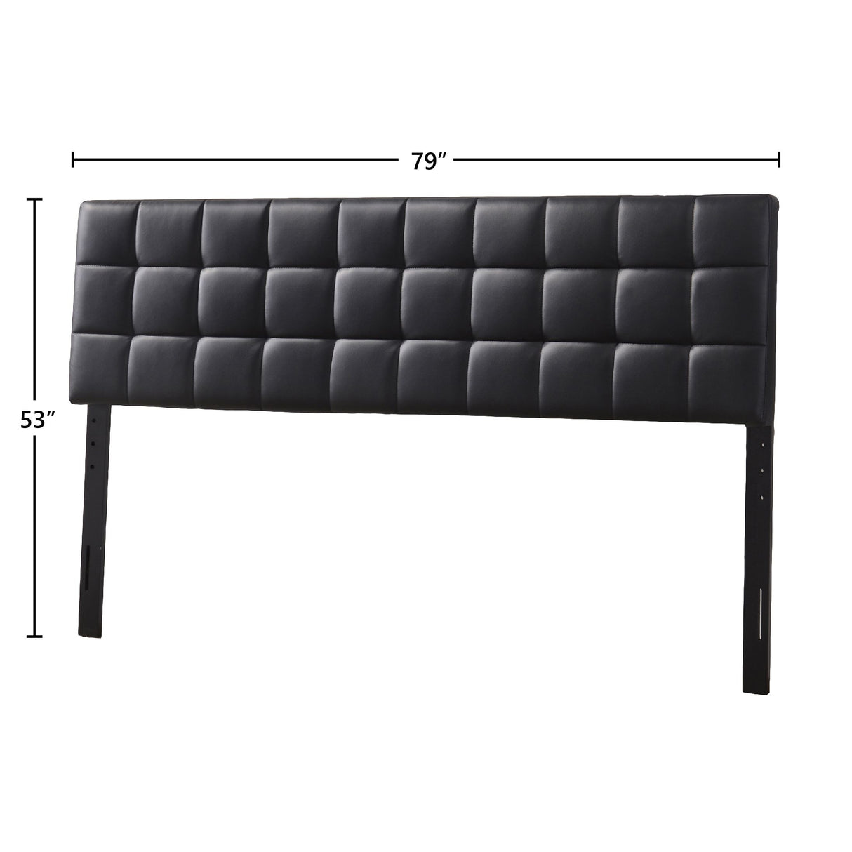 Varya Tufted Faux Leather Upholstered Panel Headboard (Brown/ Black)