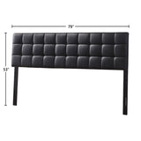 Varya Tufted Faux Leather Upholstered Panel Headboard (Brown/ Black)