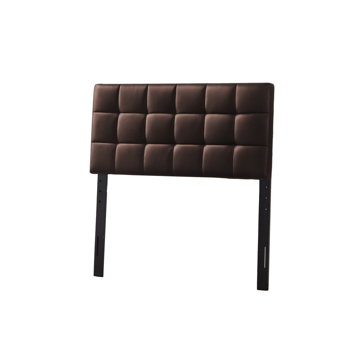 Varya Tufted Faux Leather Upholstered Panel Headboard (Brown/ Black)