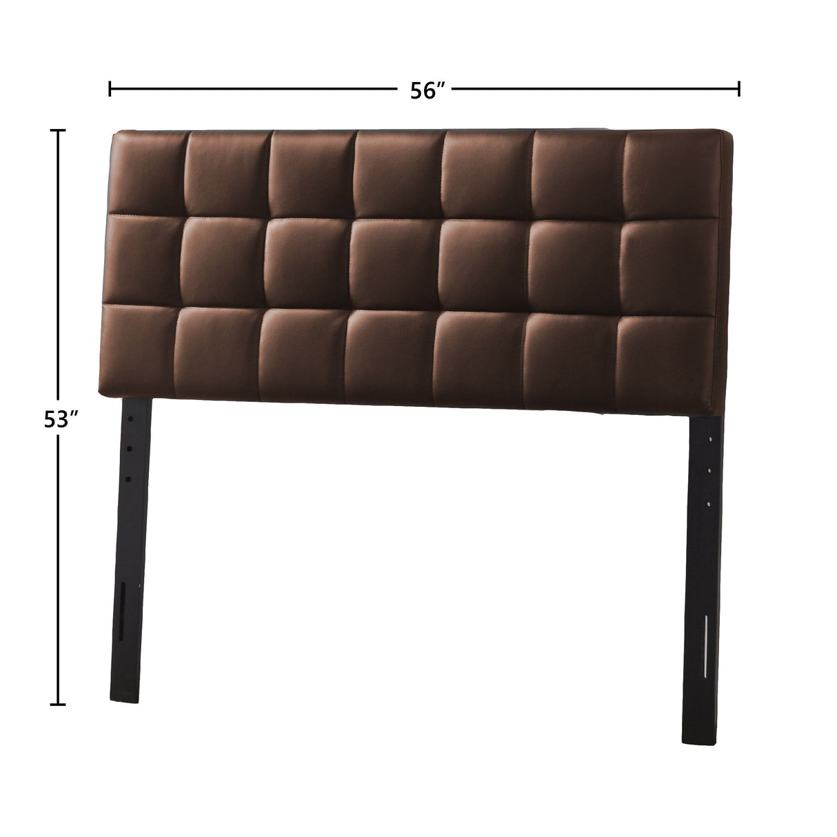 Varya Tufted Faux Leather Upholstered Panel Headboard (Brown/ Black)