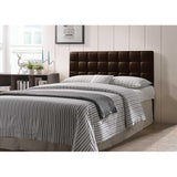 Varya Tufted Faux Leather Upholstered Panel Headboard (Brown/ Black)