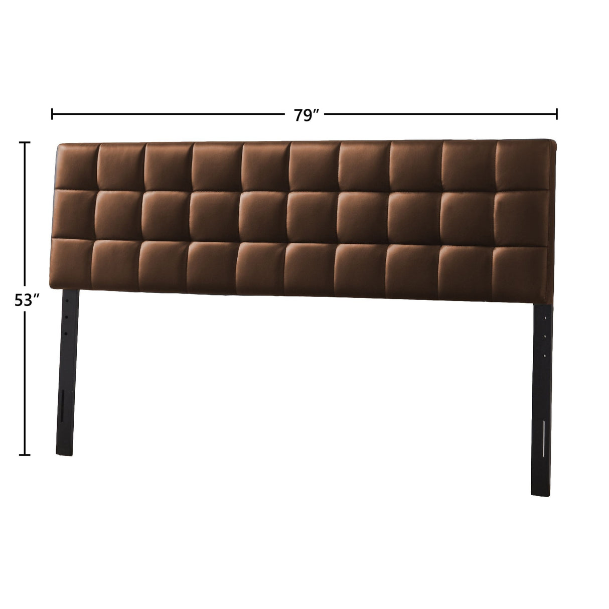 Varya Tufted Faux Leather Upholstered Panel Headboard (Brown/ Black)