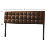 Varya Tufted Faux Leather Upholstered Panel Headboard (Brown/ Black)