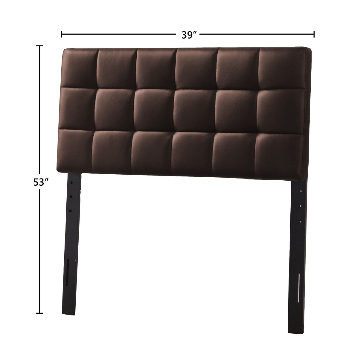 Varya Tufted Faux Leather Upholstered Panel Headboard (Brown/ Black)