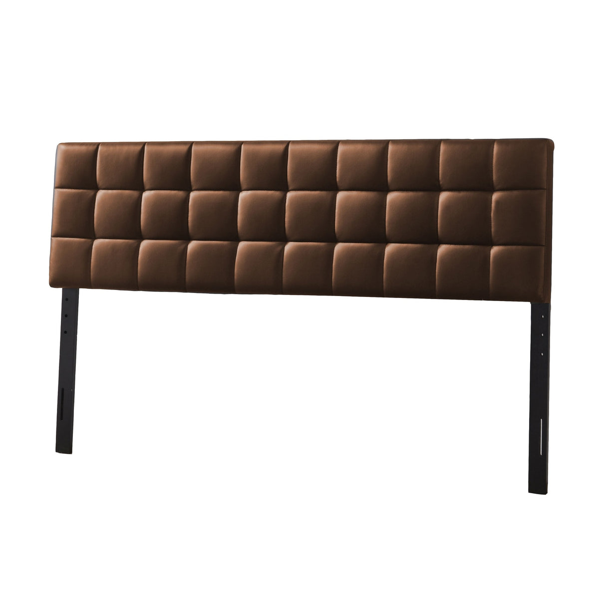 Varya Tufted Faux Leather Upholstered Panel Headboard (Brown/ Black)