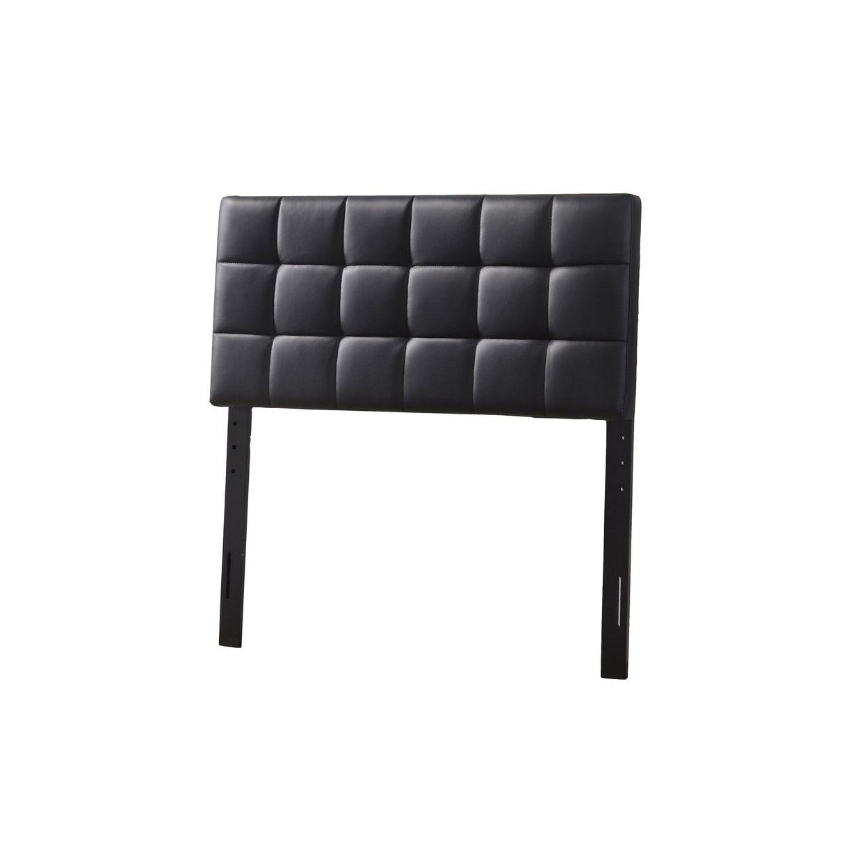 Varya Tufted Faux Leather Upholstered Panel Headboard (Brown/ Black)