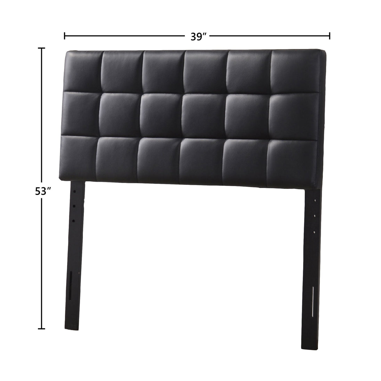Varya Tufted Faux Leather Upholstered Panel Headboard (Brown/ Black)