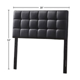 Varya Tufted Faux Leather Upholstered Panel Headboard (Brown/ Black)