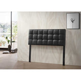Varya Tufted Faux Leather Upholstered Panel Headboard (Brown/ Black)