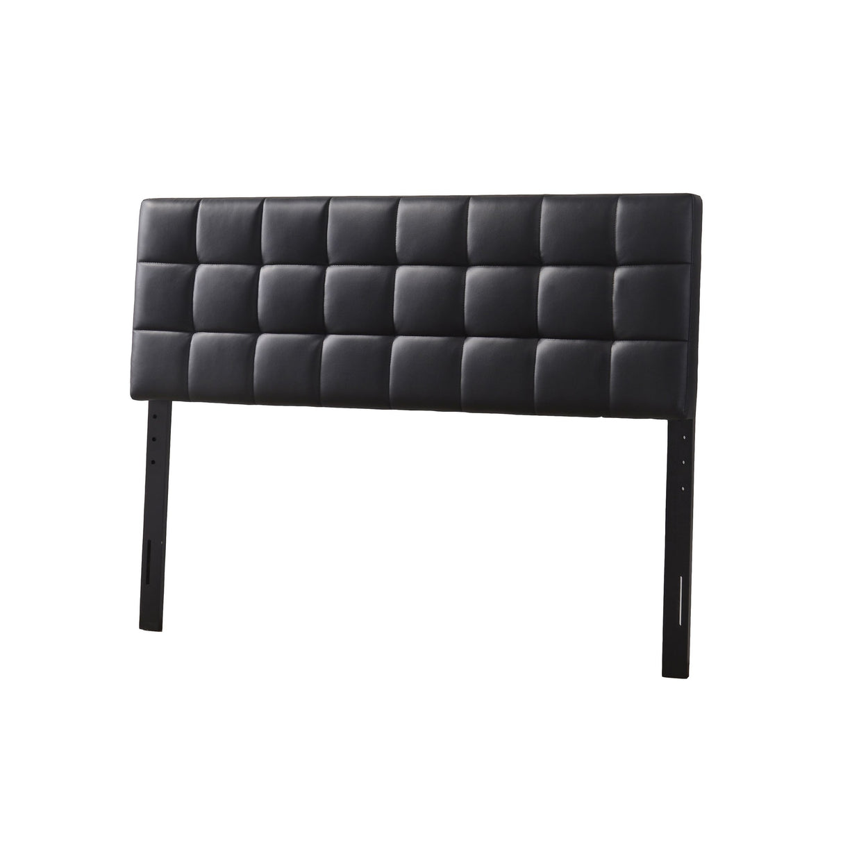 Varya Tufted Faux Leather Upholstered Panel Headboard (Brown/ Black)