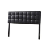 Varya Tufted Faux Leather Upholstered Panel Headboard (Brown/ Black)