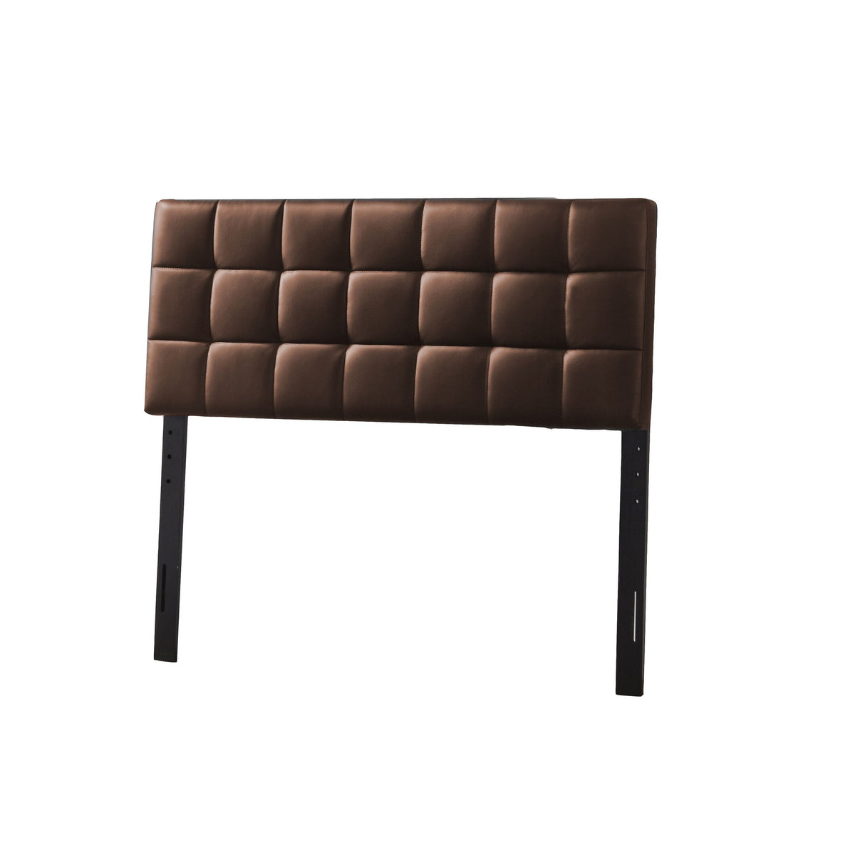 Varya Tufted Faux Leather Upholstered Panel Headboard (Brown/ Black)