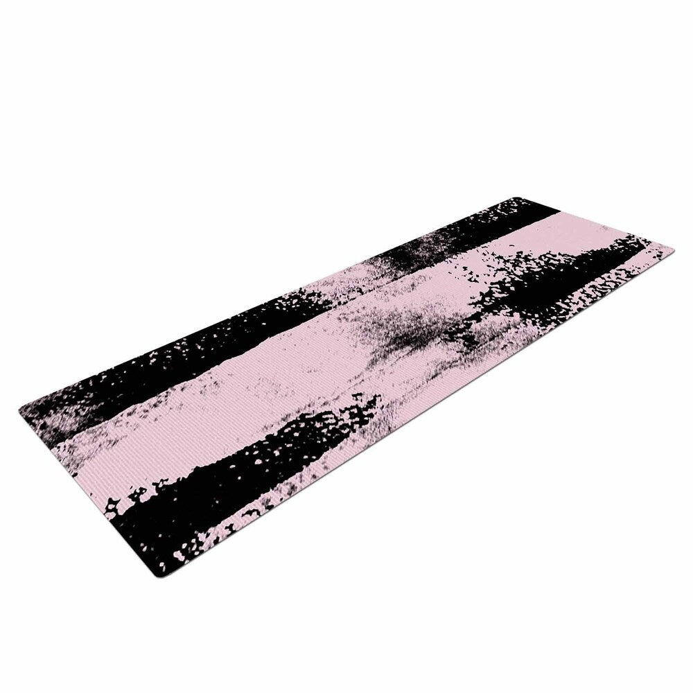 Vasare Nar "Pink Black Abstract" Pink Black Painting Yoga Mat