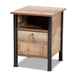 Vaughan Modern Rustic Oak Brown and Black Finished Wood Nightstand