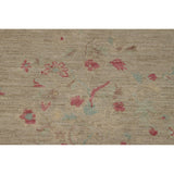 Vegetable Dye Beige Oushak Turkish Runner Rug Handmade Wool Carpet - 3'0" x 11'9"