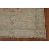 Vegetable Dye Beige Oushak Turkish Runner Rug Handmade Wool Carpet - 3'0" x 11'9"