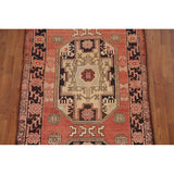 Vegetable Dye Coral Ardebil Persian Vintage Runner Rug Wool Carpet - 3'7"x 10'0"