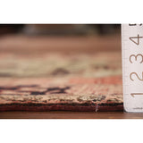 Vegetable Dye Coral Ardebil Persian Vintage Runner Rug Wool Carpet - 3'7"x 10'0"