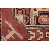 Vegetable Dye Coral Ardebil Persian Vintage Runner Rug Wool Carpet - 3'7"x 10'0"
