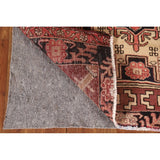 Vegetable Dye Coral Ardebil Persian Vintage Runner Rug Wool Carpet - 3'7"x 10'0"