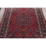 Vegetable Dye Floral Mashad Persian Home Decor Area Rug Hand-Knotted - 10'0" x 13'0"