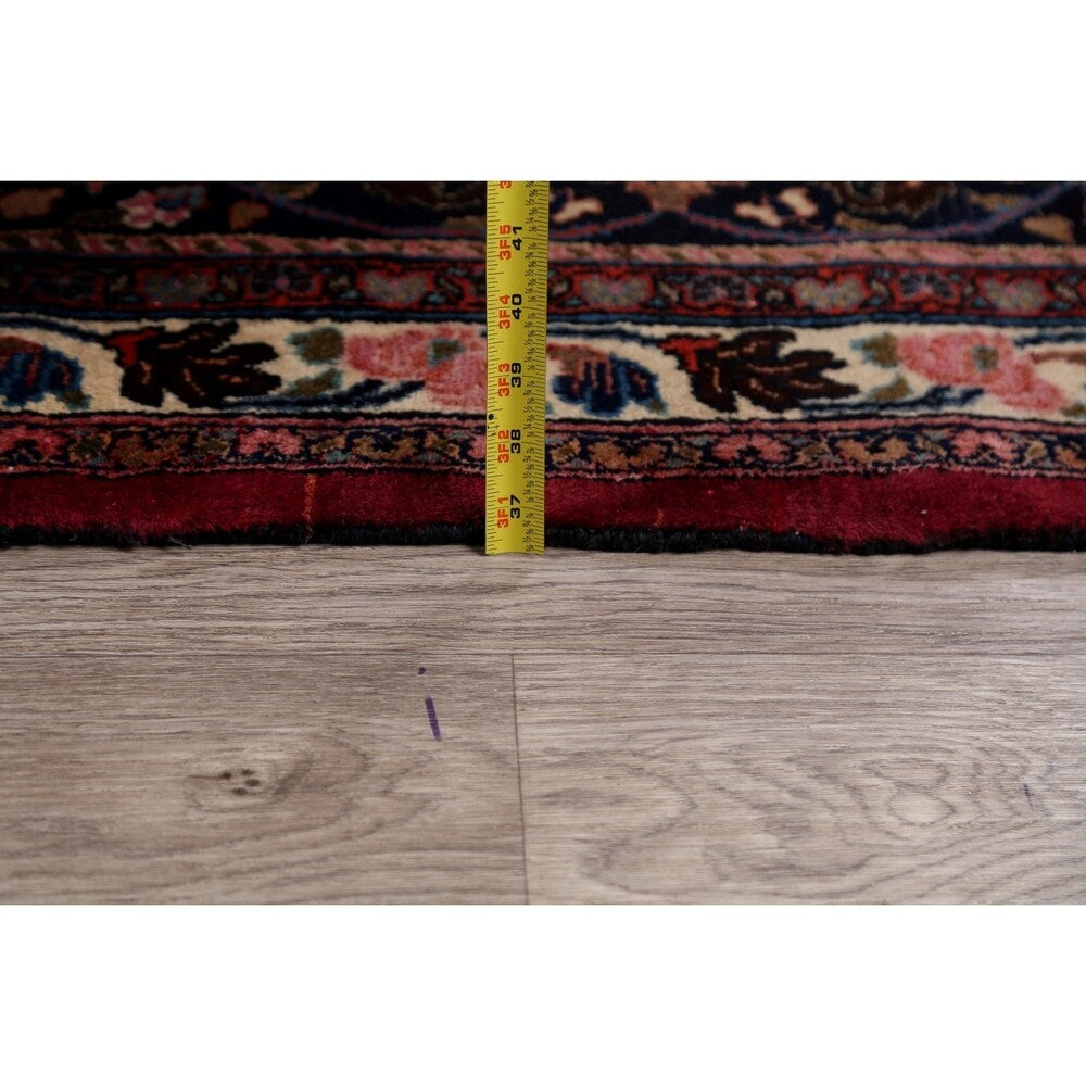 Vegetable Dye Floral Mashad Persian Home Decor Area Rug Hand-Knotted - 10'0" x 13'0"