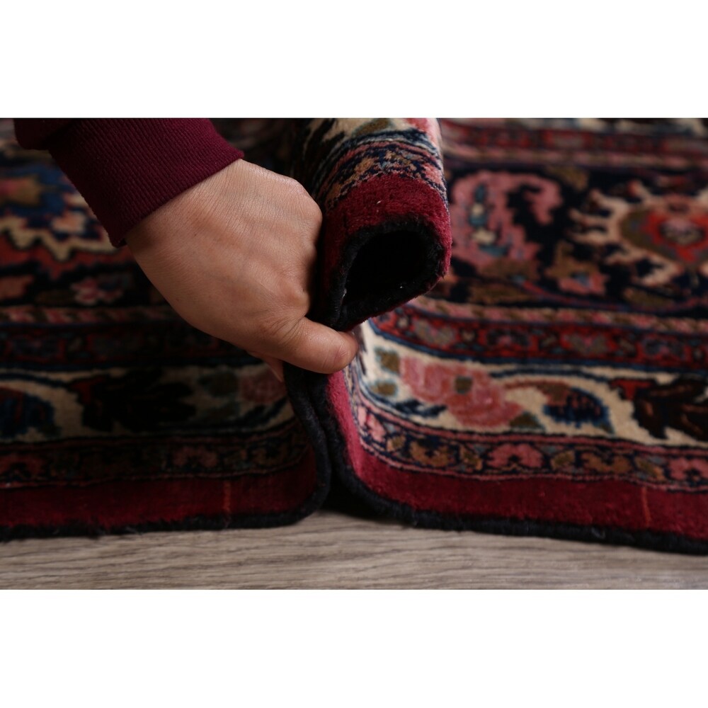 Vegetable Dye Floral Mashad Persian Home Decor Area Rug Hand-Knotted - 10'0" x 13'0"
