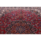 Vegetable Dye Floral Mashad Persian Home Decor Area Rug Hand-Knotted - 10'0" x 13'0"