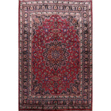 Vegetable Dye Floral Mashad Persian Home Decor Area Rug Hand-Knotted - 10'0" x 13'0"