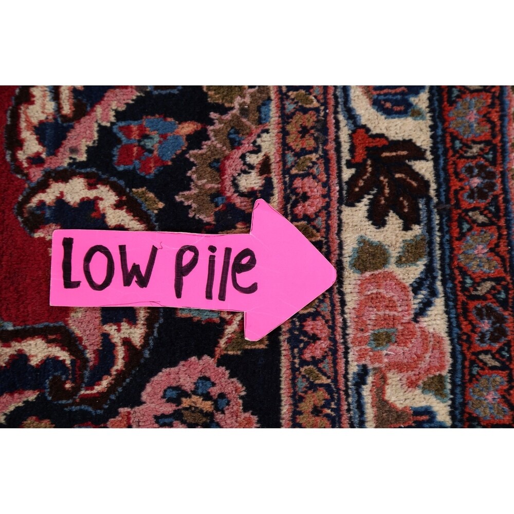 Vegetable Dye Floral Mashad Persian Home Decor Area Rug Hand-Knotted - 10'0" x 13'0"