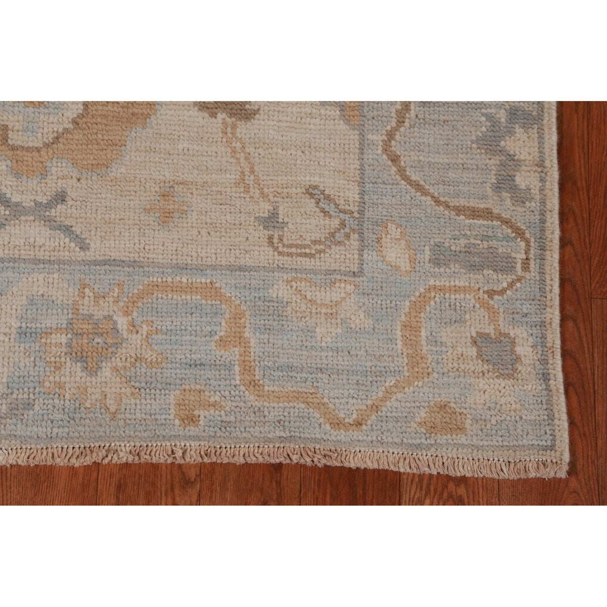 Vegetable Dye Floral Oushak Turkish Rug Handmade Accent Wool Carpet - 3'0" x 4'11"