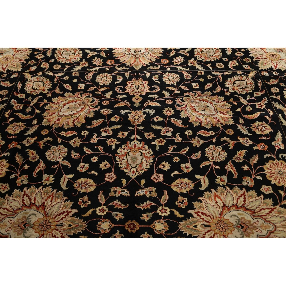 Vegetable Dye Floral Traditional Agra Oriental Area Rug Wool Handmade - 7'10" x 10'0"