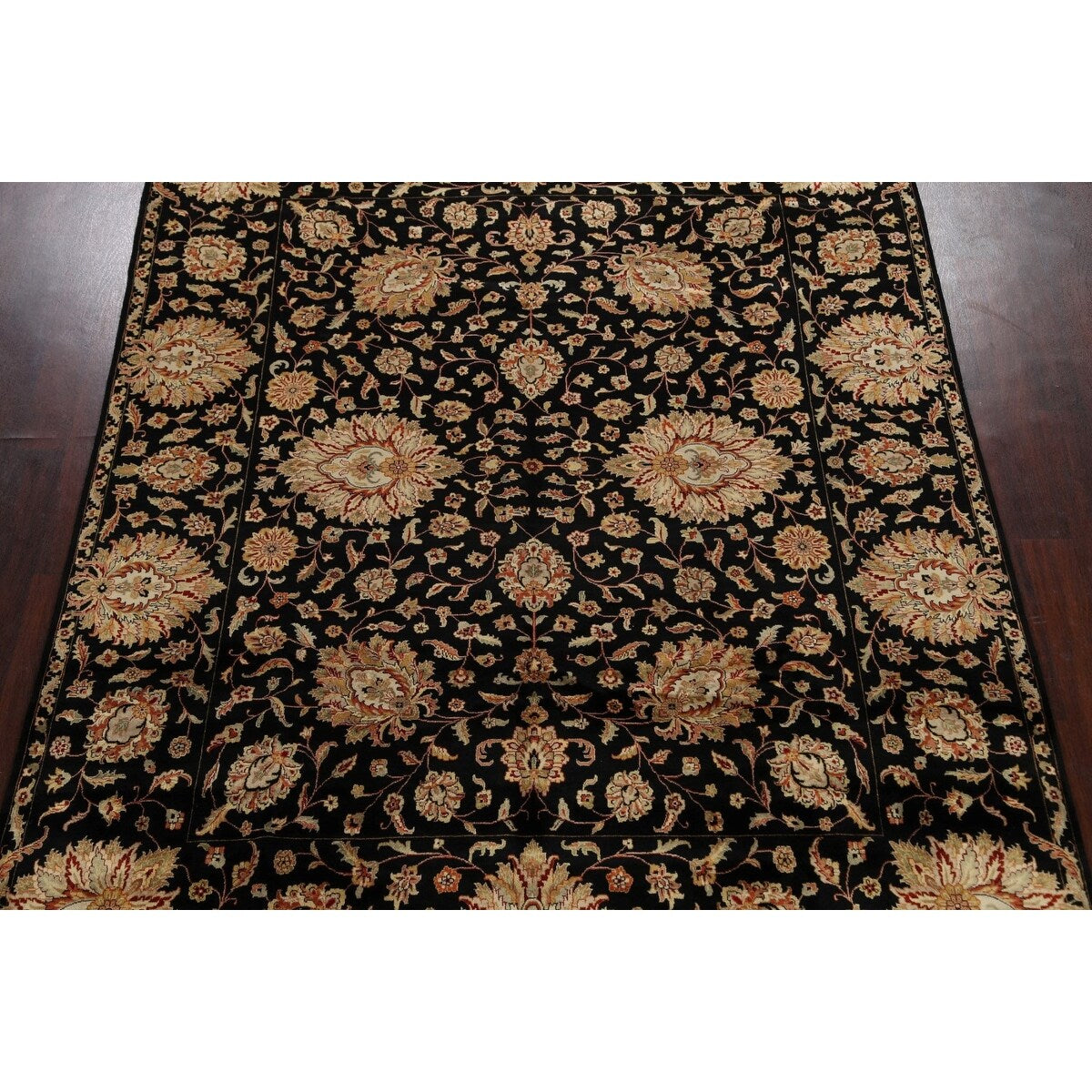 Vegetable Dye Floral Traditional Agra Oriental Area Rug Wool Handmade - 7'10" x 10'0"