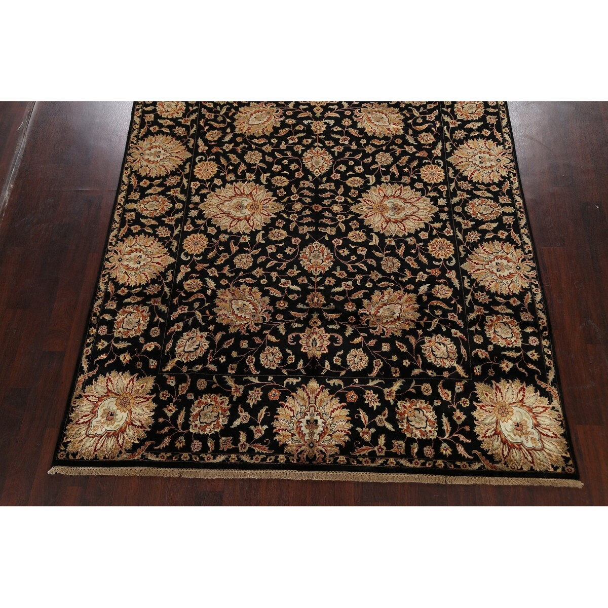 Vegetable Dye Floral Traditional Agra Oriental Area Rug Wool Handmade - 7'10" x 10'0"