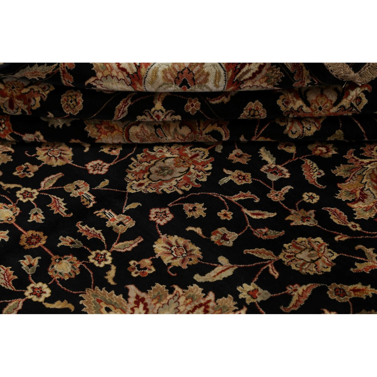 Vegetable Dye Floral Traditional Agra Oriental Area Rug Wool Handmade - 7'10" x 10'0"