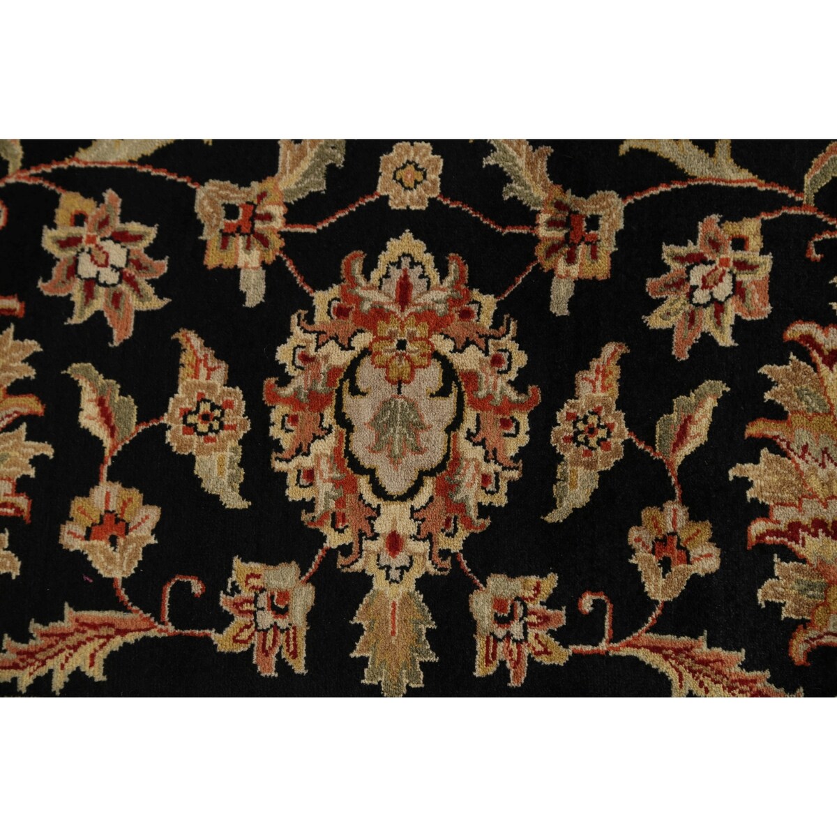 Vegetable Dye Floral Traditional Agra Oriental Area Rug Wool Handmade - 7'10" x 10'0"