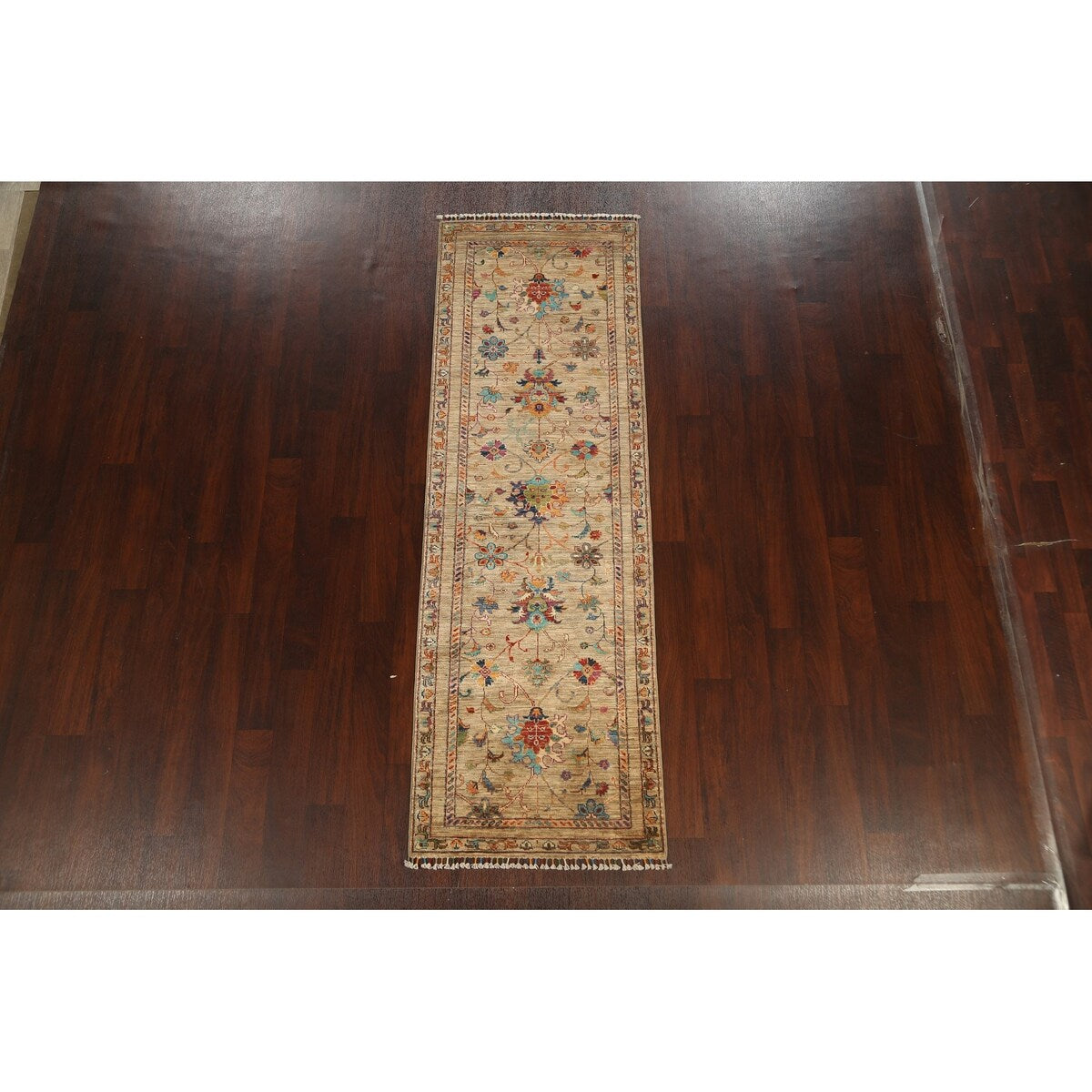 Vegetable Dye Floral Ziegler Oriental Runner Rug Wool Hand-knotted - 2'7" x 8'3"