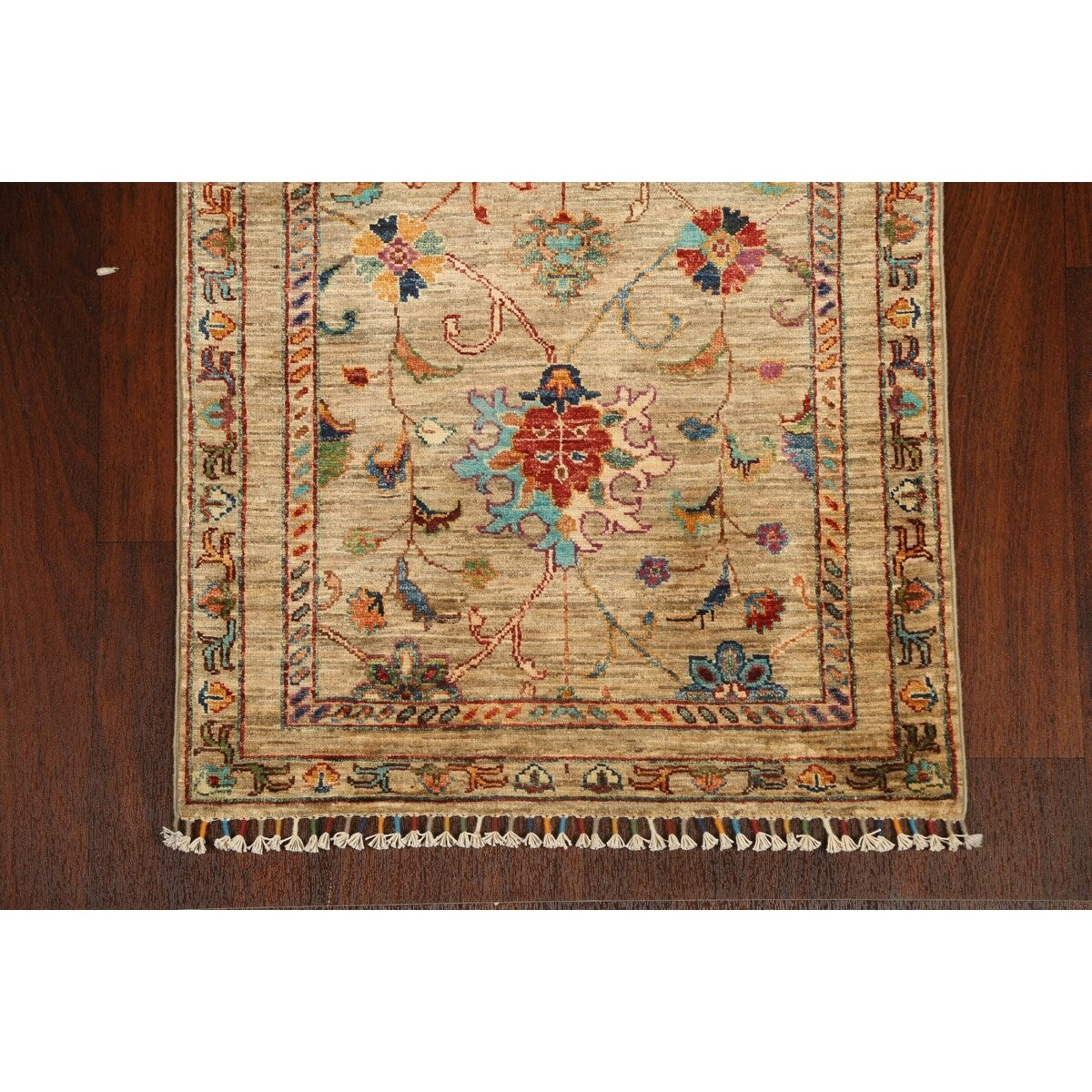 Vegetable Dye Floral Ziegler Oriental Runner Rug Wool Hand-knotted - 2'7" x 8'3"