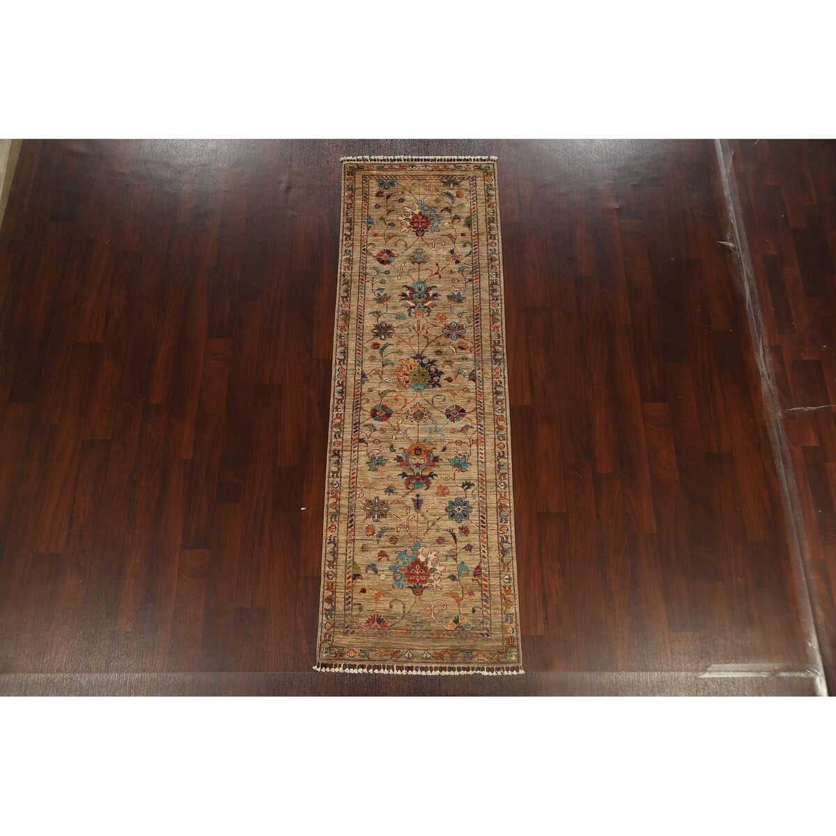 Vegetable Dye Floral Ziegler Oriental Runner Rug Wool Hand-knotted - 2'7" x 8'3"