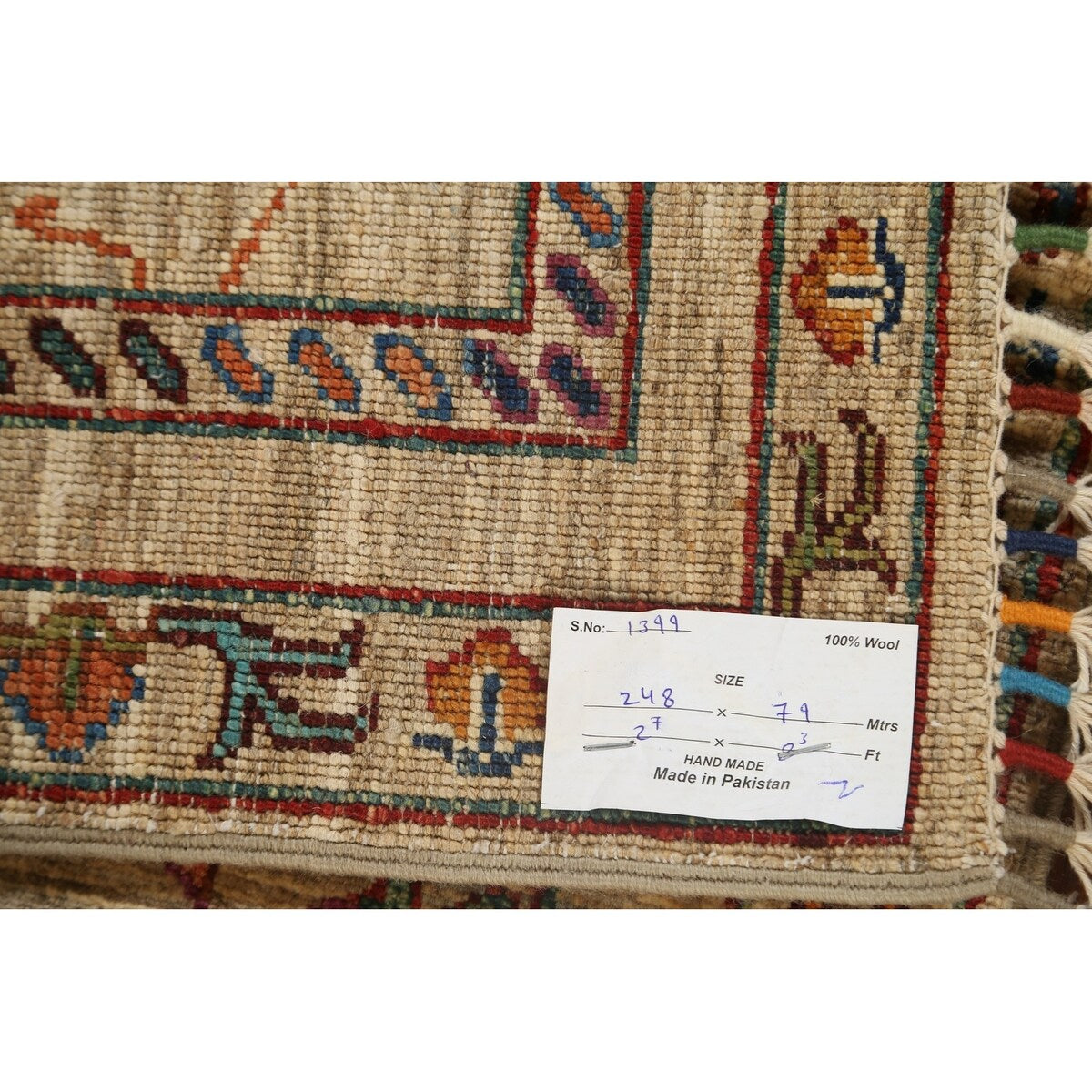 Vegetable Dye Floral Ziegler Oriental Runner Rug Wool Hand-knotted - 2'7" x 8'3"