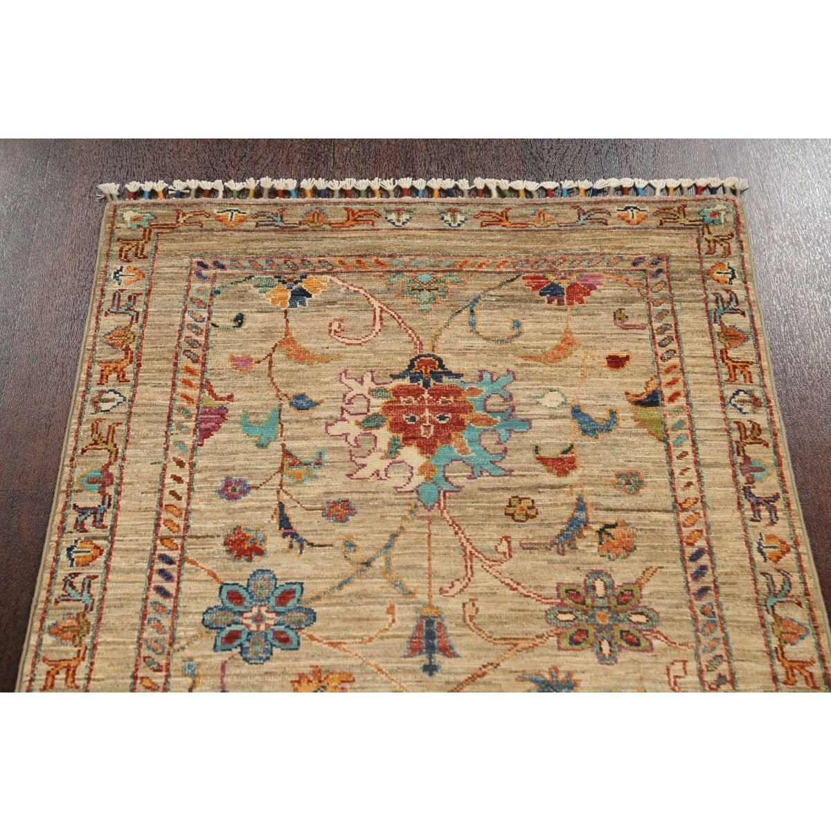 Vegetable Dye Floral Ziegler Oriental Runner Rug Wool Hand-knotted - 2'7" x 8'3"