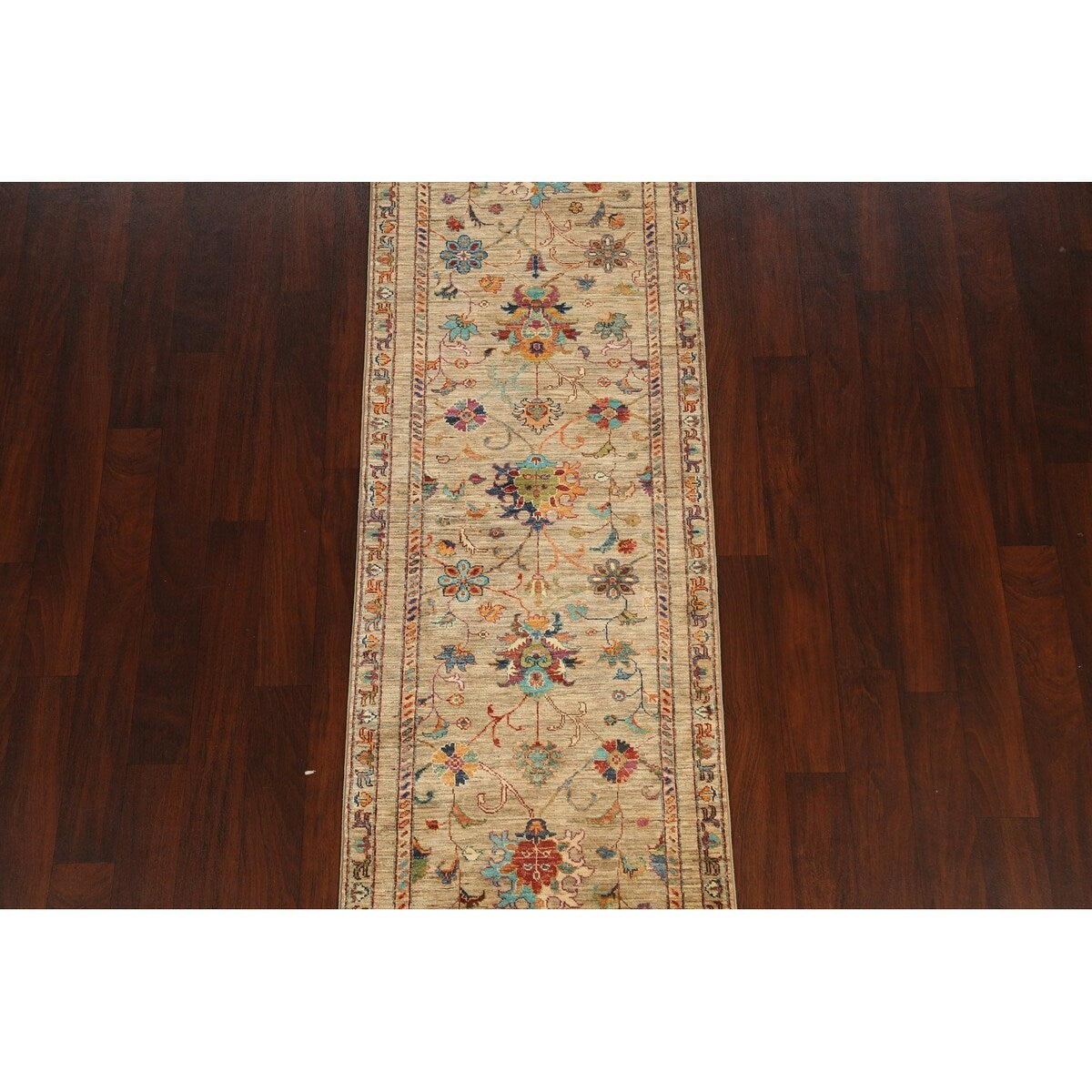 Vegetable Dye Floral Ziegler Oriental Runner Rug Wool Hand-knotted - 2'7" x 8'3"
